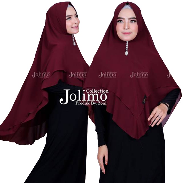 Khimar Ceruty pinguin/ Hijab 2 Layer/ Jilbab Pet Antem/kerudung instan/hijab terbaru
