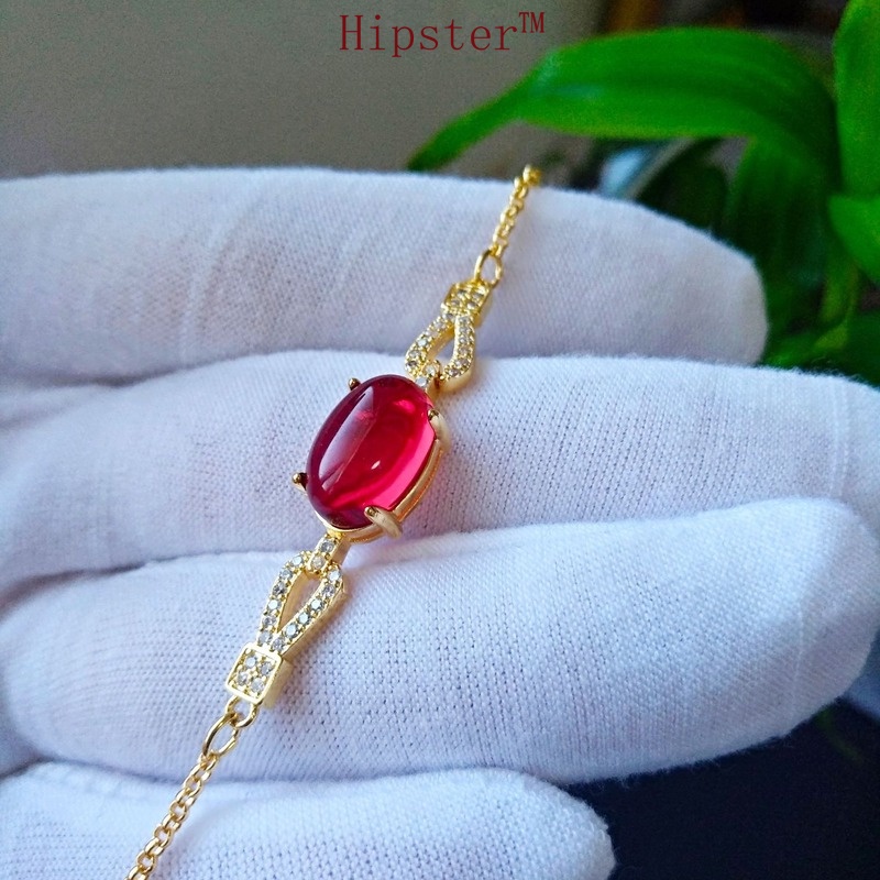 New Red Agate Fashion Elegant Red Simple Personality Gold Bracelet