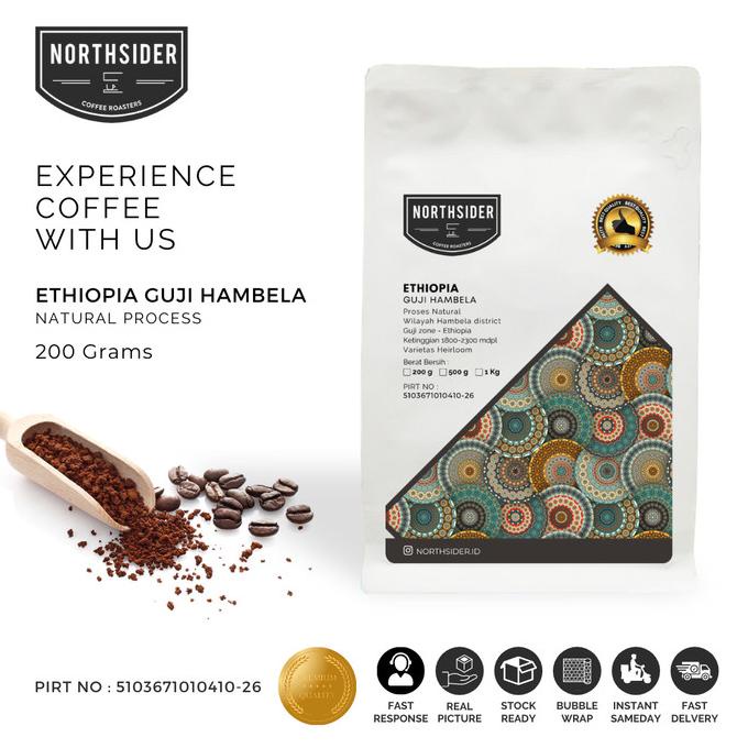 

BIJI KOPI ARABIKA ETHIOPIA GUJI HAMBELA NATURAL - 200GR NORTHSIDER -Diskon Besar