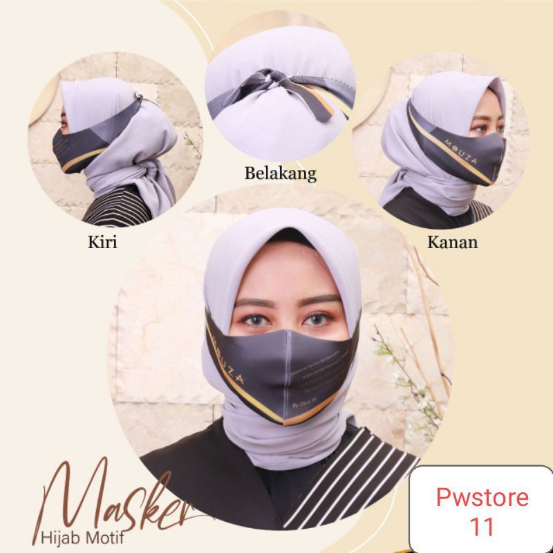 Masker Scuba Hijab dan Non Hijab Polos dan Motif ( isi 12 pcs )