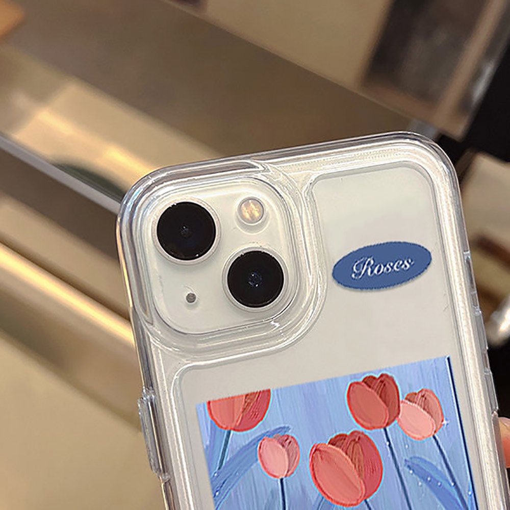 Soft Case Transparan Motif Bunga Tulip Untuk iPhone 13 11 12 Pro Max X XR XS Max 7 8 Plus SE 2020 2022