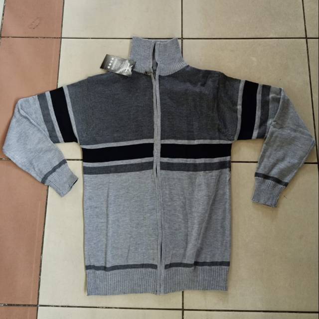 SWEATER RAJUT KOMBINASI HITAM ABU JAKET RAJUT CEWEK COWOK MURAH DISTRO