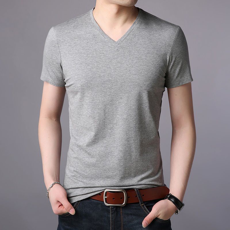 KAOS POLOS V-NECK PRIA BAHAN COMBED T-SHIRT V-NECK PRIA LENGAN PENDEK KAOS OBLONG V-NECK PRIA UNTUK SANTAI KAOS DALAMAN V-NECK PRIA