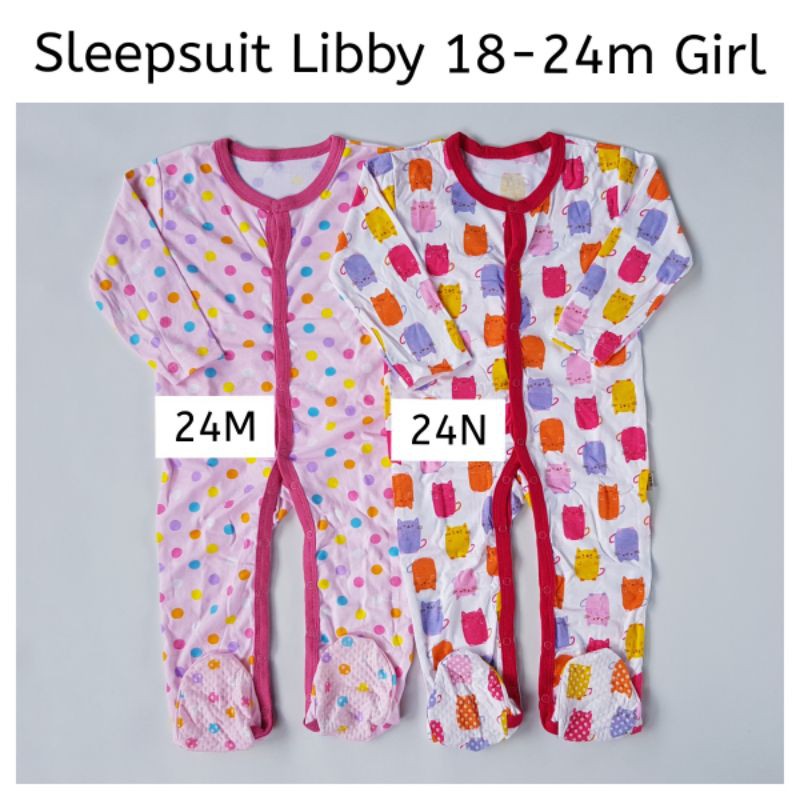 SATUAN PILIH MOTIF Sleepsuit Libby Healthy Premium Big Size 12 18 24 Bulan Girl