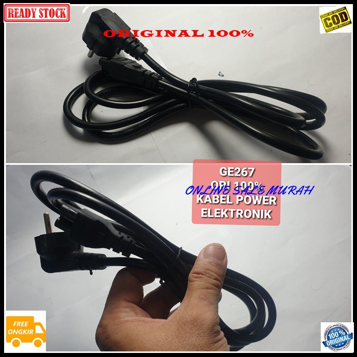 G267 Kabel power Listrik 2 meter elektronik elektrik 3 pin cable laptop rice cooker multifungsi universal komputer cas casan setrum original G267   KABEL UKURAN 3 PIN  PANJANG 2 METER  BISA SEGALA JENIS ELEKTRONIK YG MENGGUNAKAN KABEL 3 PIN  TEBA