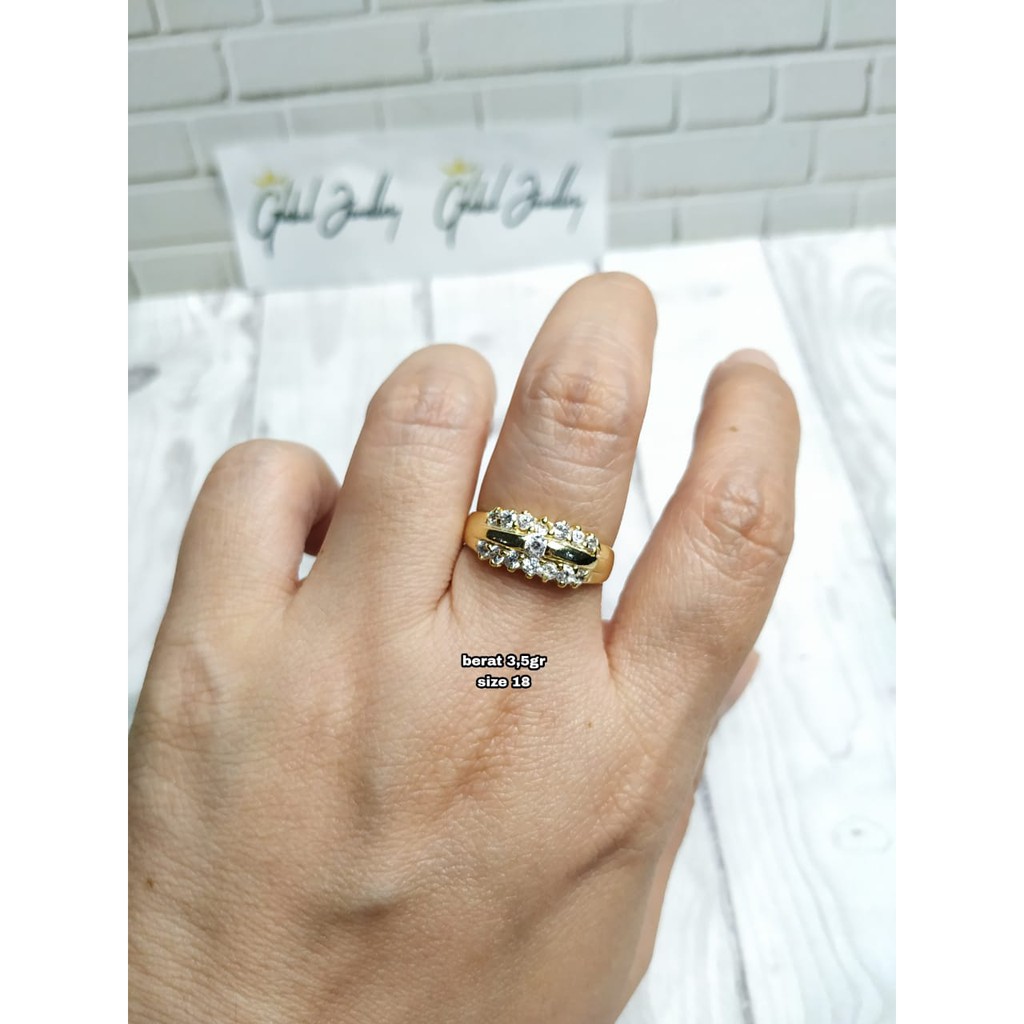 CINCIN MATA VARIASI GOLD PERAK ASLI S925 GLOBAL JEWELLERY CJ066