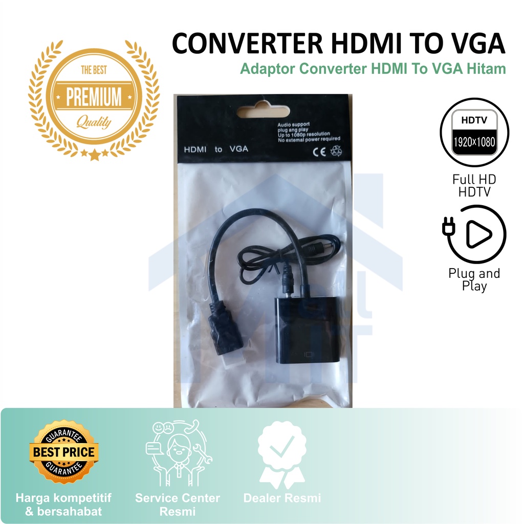 Adaptor converter HDMI to VGA 1080P FULL HD HIGH PREMIUM QUALITY