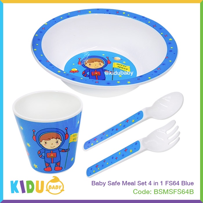 Baby Safe Meal Set 4 in 1 FS64 Perlengkapan Makan Bayi dan Anak Kidu Baby