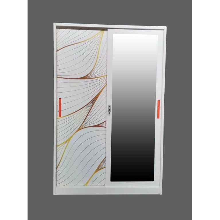 lemari pakaian besi sliding kaca