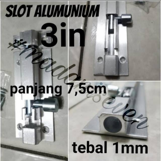 Slot Pintu Rumah / Grendel Pintu Rumah Aluminium 3"