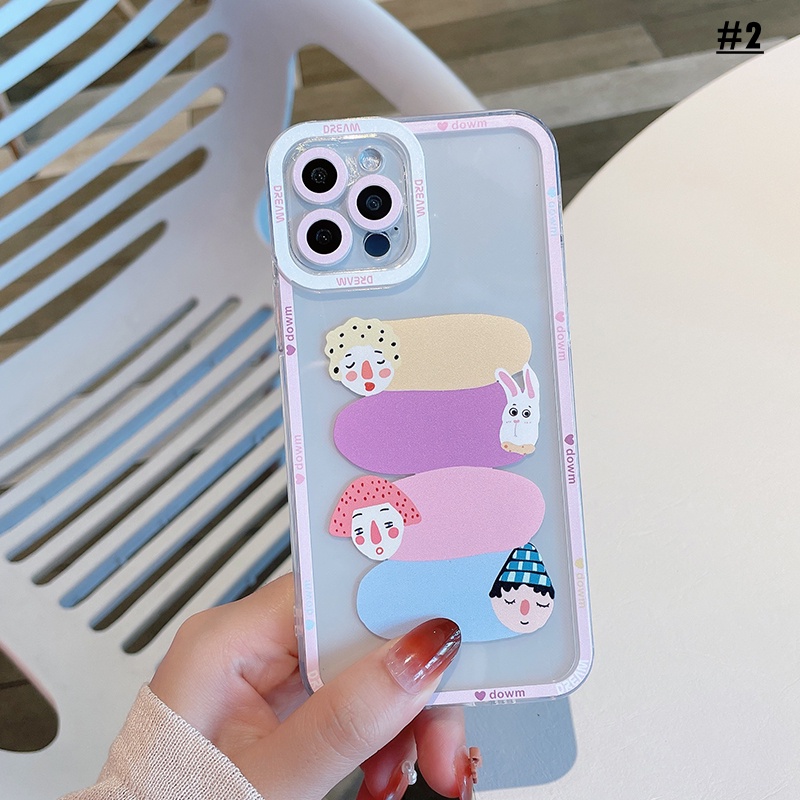 Soft Case TPU Transparan Motif Kartun Untuk Iphone 13 12 Pro Max 7 6 6s 8 Plus XR X XS Max SE