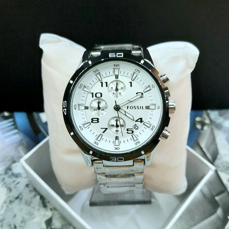 [COD] Jam tangan pria Chrono FS-2519/G Silver Stainless Steel