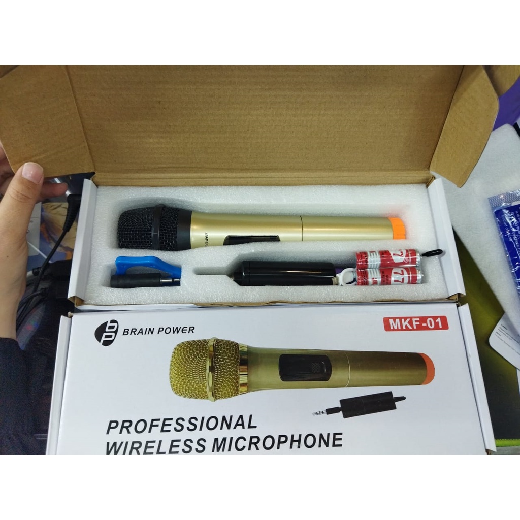 Profesional Wireless Microphone Brain Power MKF-01 / Mic Wireless Single / Mikrofon Wireless Murah BISA COD