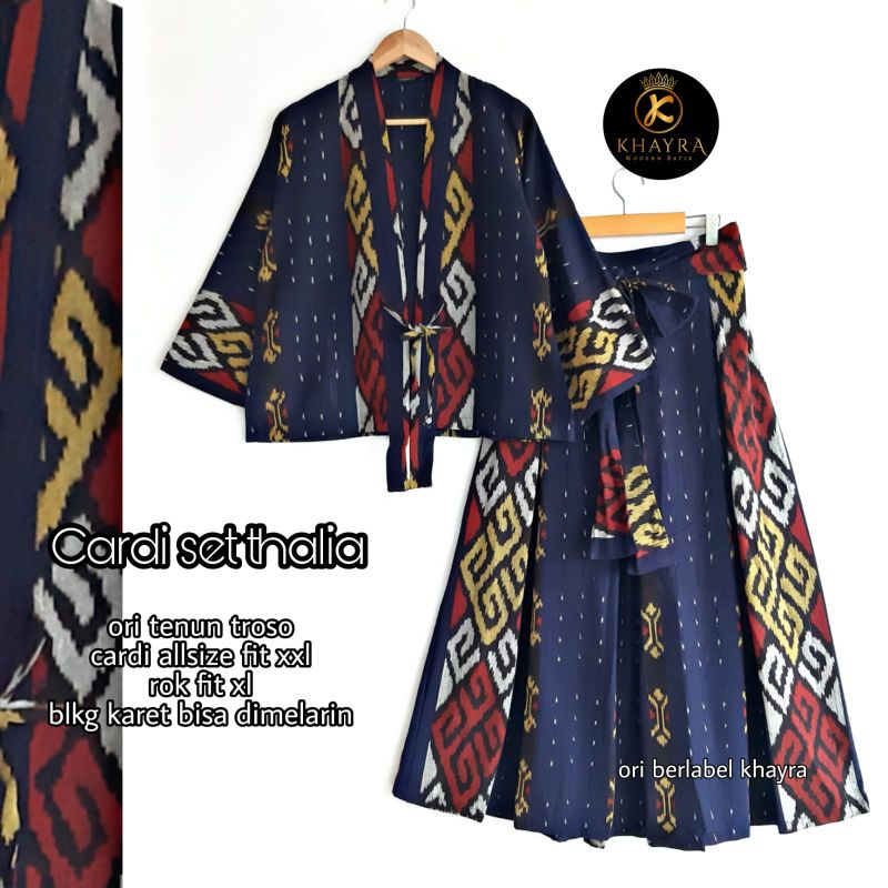 Thalia setelan kulot tenun kulot wanita tambah permak