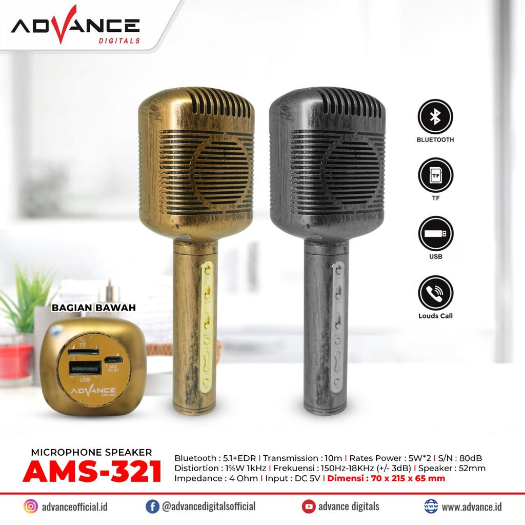 [ 100% Ori ] ADVANCE Microphone Speaker Karaoke Multifungsi AMS-321 |Garansi Resmi Advance 1 Tahun