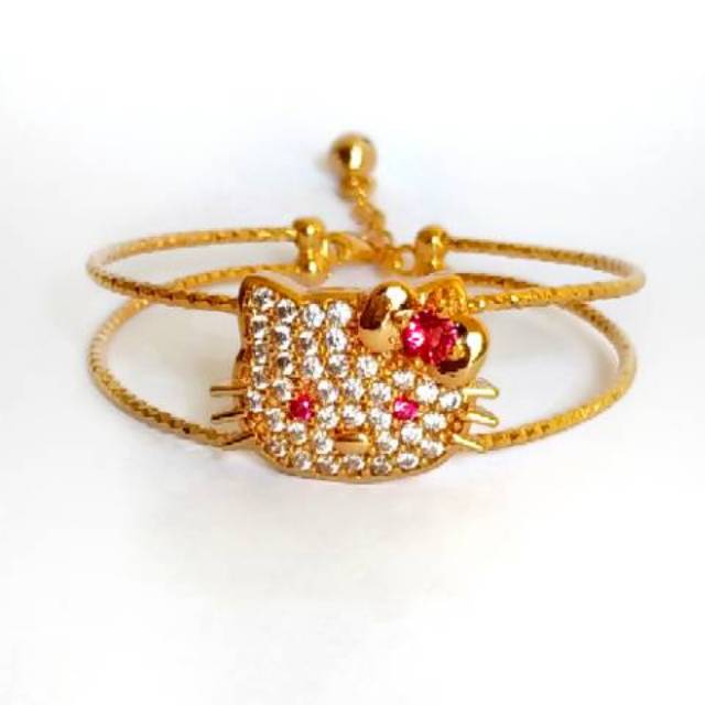 Gelang xuping gelang anak hello kitty lapis emas gold G117