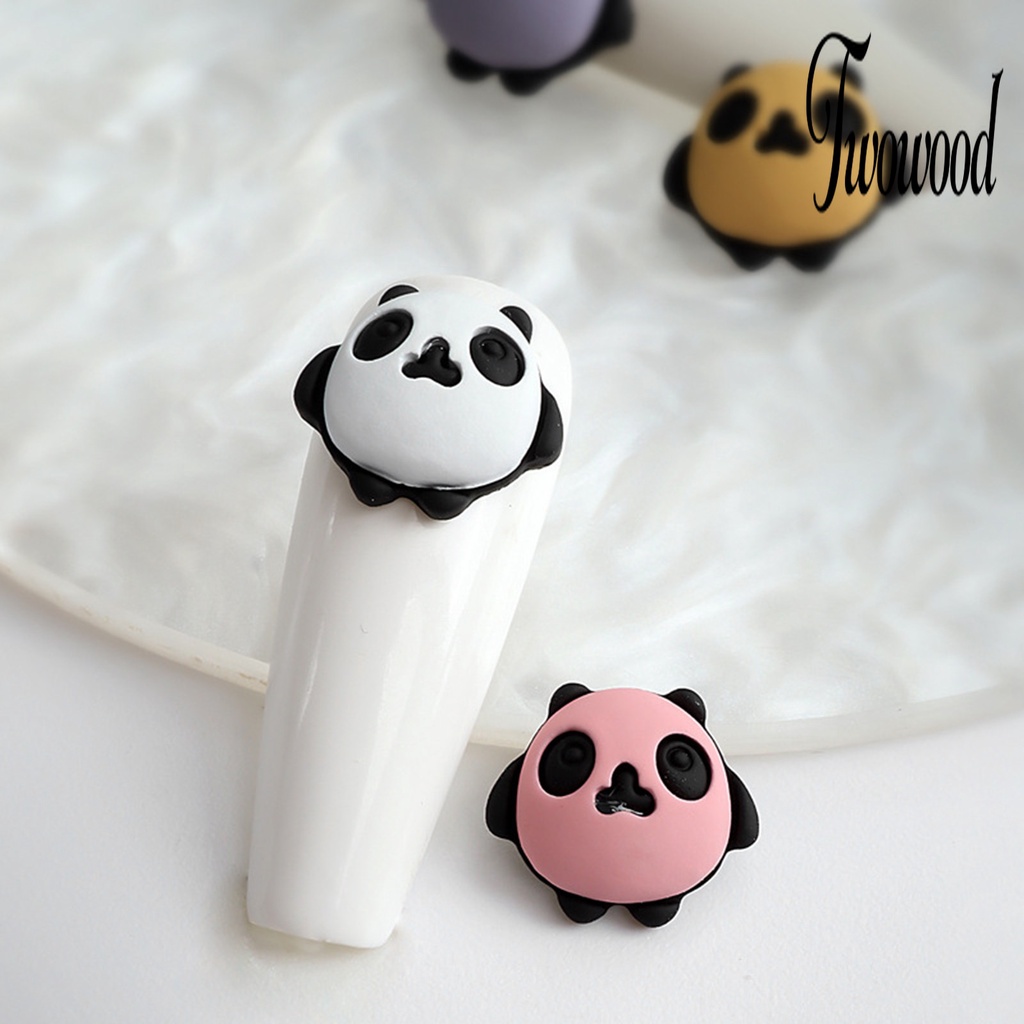 Twowood 5Pcs / Set Ornamen Kartun Panda Untuk Dekorasi Nail Art DIY