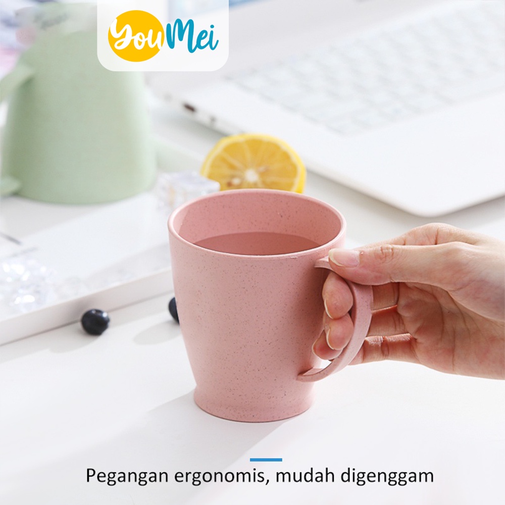 Gelas Gagang Kopi / Gelas Susu / Cangkir Plastik / Cup Coffee / Cangkir Susu / Cangkir Kopi / Cangkir Teh Warna Warni  - 1212