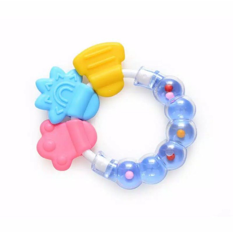 TOKO IS theMALL  Mainan Rattle Genggam Bayi Gigitan Empeng Buah Plastik Dengan Teether Gelatin GIRI