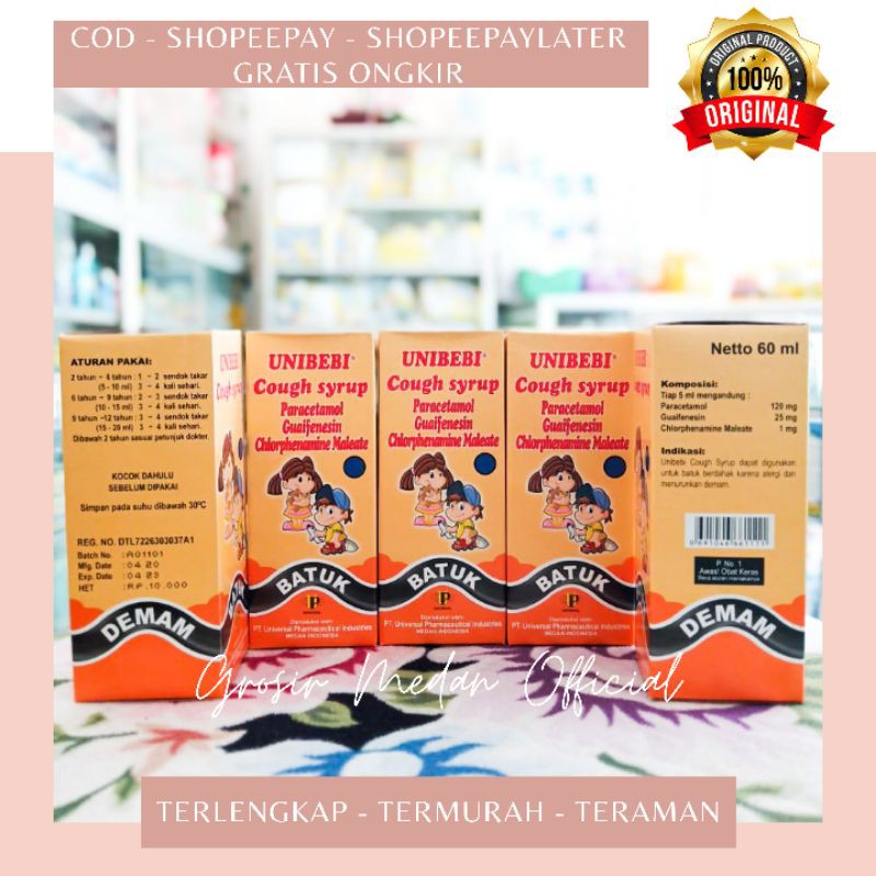 Baby Cough Uni 60 Ml New Obat Batuk Pilek Demam Bayi Unibebi Sirup 60 Ml Shopee Indonesia