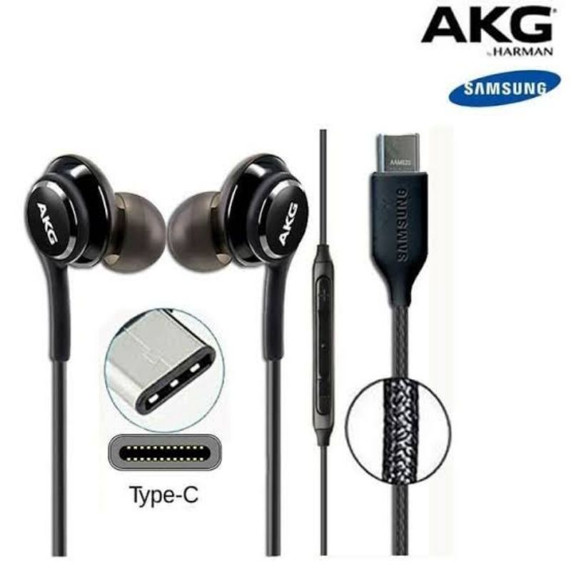 VDIC227 Headseat Earphone TYPE C Samsung Tune By AKG S-E-I-N ORIGINAL Untuk Samsung S22 S22+ S22ULTRA S21 S21+ S21ULTRA S20 S20+ S20 ULTRA S20FE S21FE Z FLip ZFLIP 3 ZFold Z Fold 3 2 Galaxy SETEREO Earphones Head Set Headset-EO-IG955 - Black ULTRA Plus FE