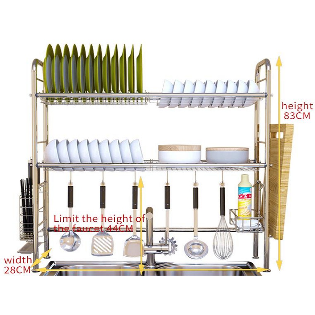  Rak  Piring Stainless  Steel  Sus304 120cm Rak  Dapur  