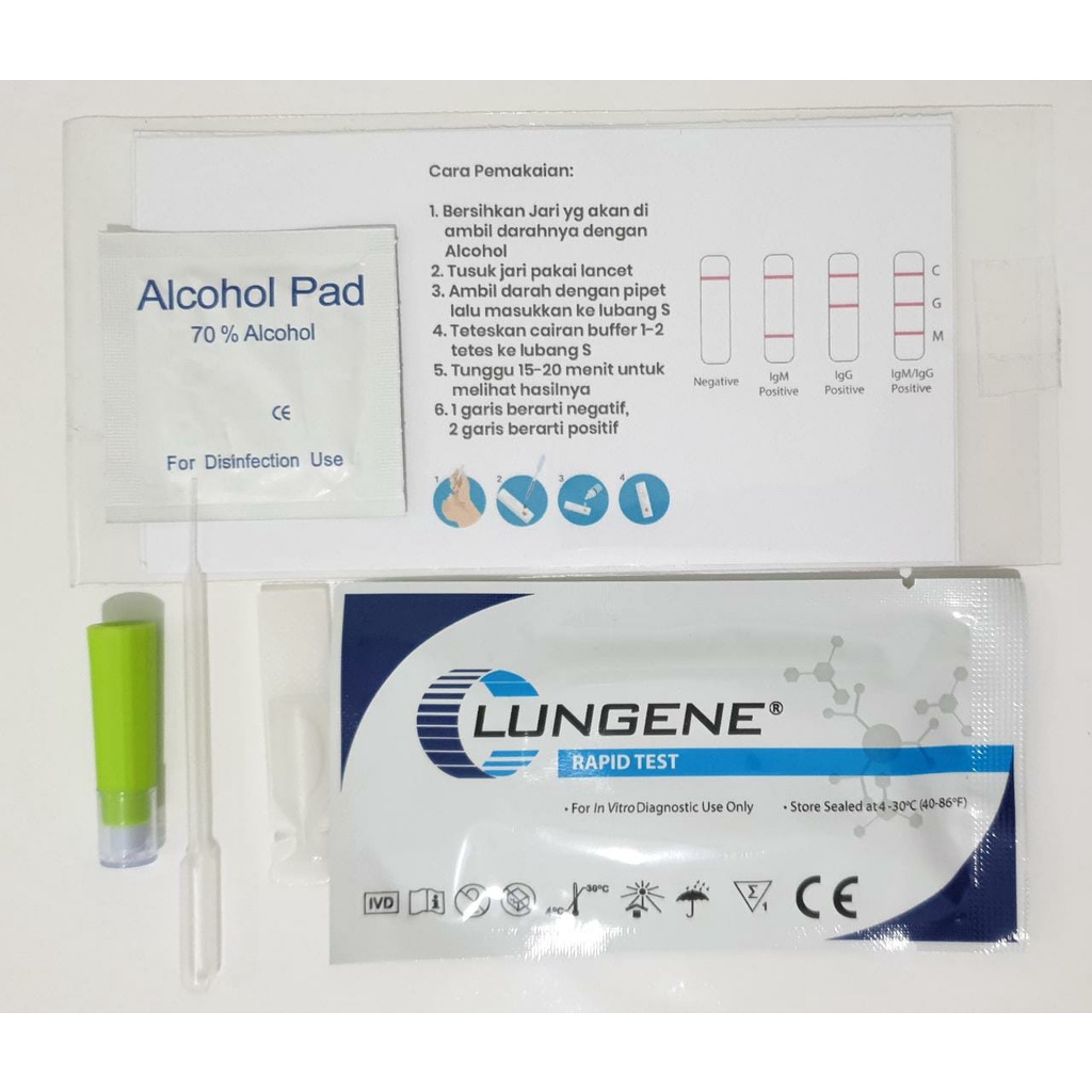 alatt rapid check kovid19 sample darah/antibodii 1 PCS komplate