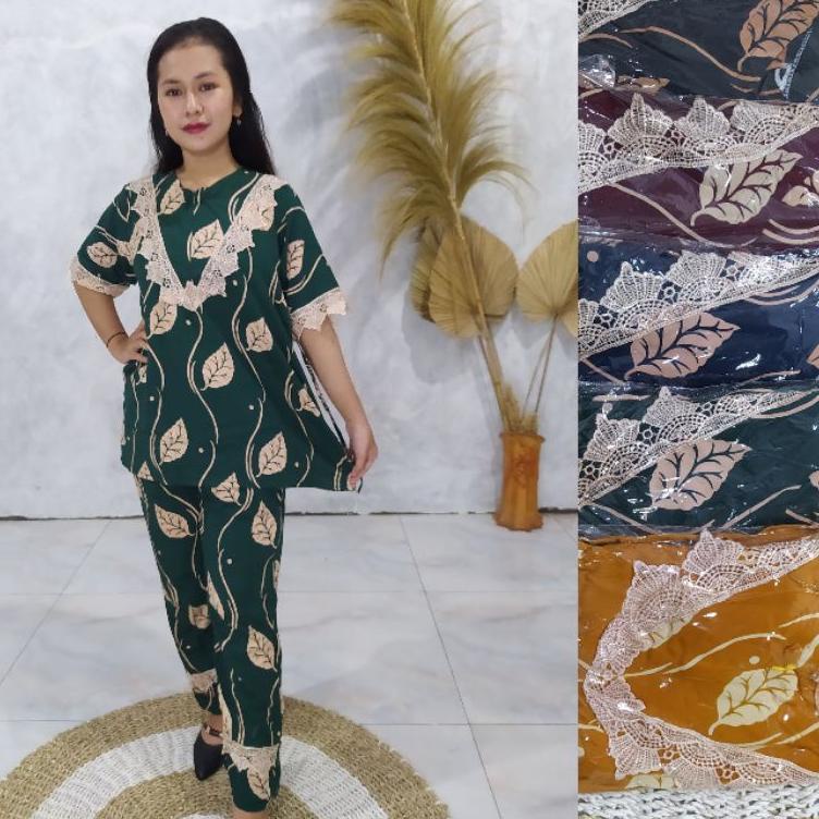 BM.19My22ᴹ– One Set Tunik Rose |Setelan Renda Arab Lengan Panjang |Setelan Busui | Setcel Arab Renda