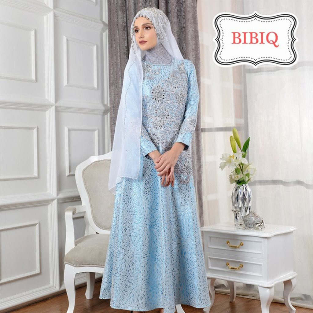 Bibiq Gamis Jacquard Brokat Silver 29298