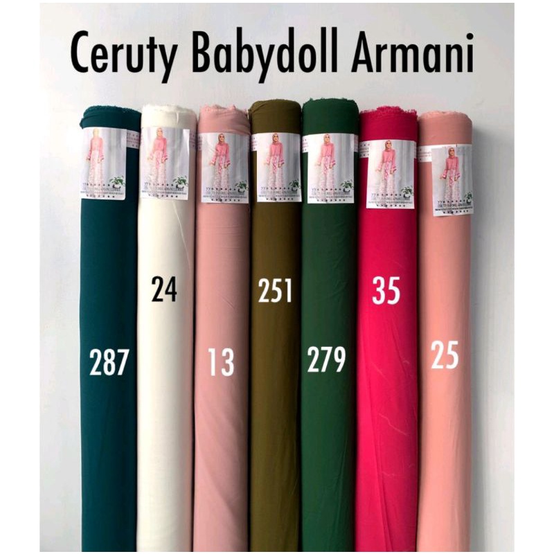 Kain Bahan Polos Ceruti Babydoll Armani Lebar (1,50m)