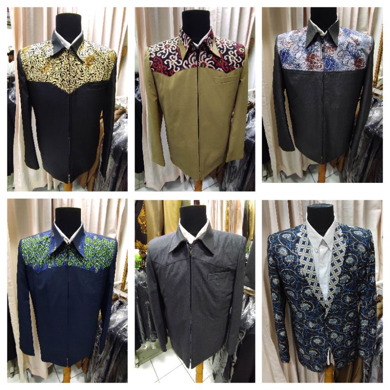 Jasket Jas model jaket pakai reseleting jaket semi formal jaket murah jaket kombinasi batik jaket