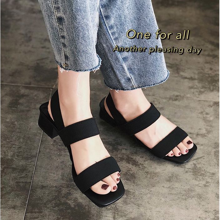 ATK 01 SANDAL WANITA  HAK TAHU TALI KARET