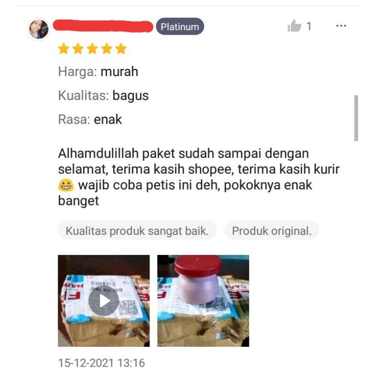 (Sakera) 110g Petis Madura Asli Ikan Tuna TANPA MERK