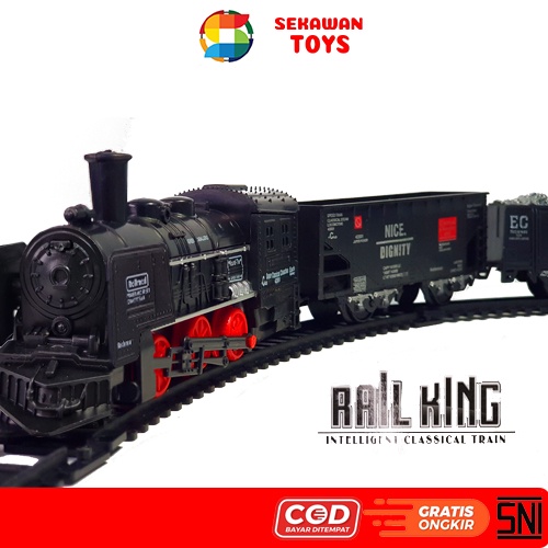 Mainan Anak Kereta Api Set/ Train Track Set Rail King/ Mainan Kereta Api 3 Gerbong