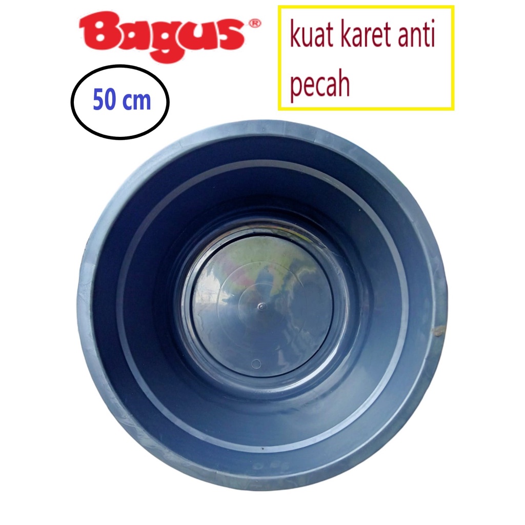 BASKOM KARET ANTI PECAH BULAT 50CM/ JOLANG HITAM / BAK KARET / EMBER