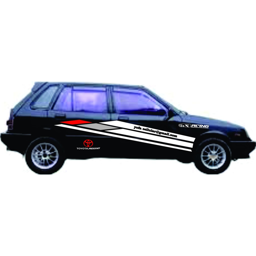stiker cutting mobil toyota sedan sticker custom mobil sedan corolla terbaru
