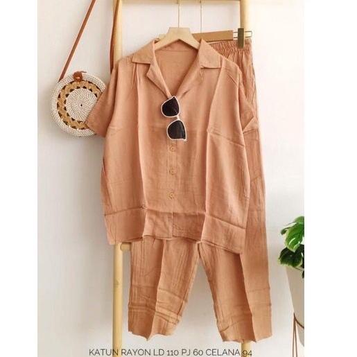 I2W5 ONE SET LENGAN PENDEK | KEMEJA POLOS LENGAN PENDEK | SETELAN POLOS WANITA | SETELAN PENDEK | SE