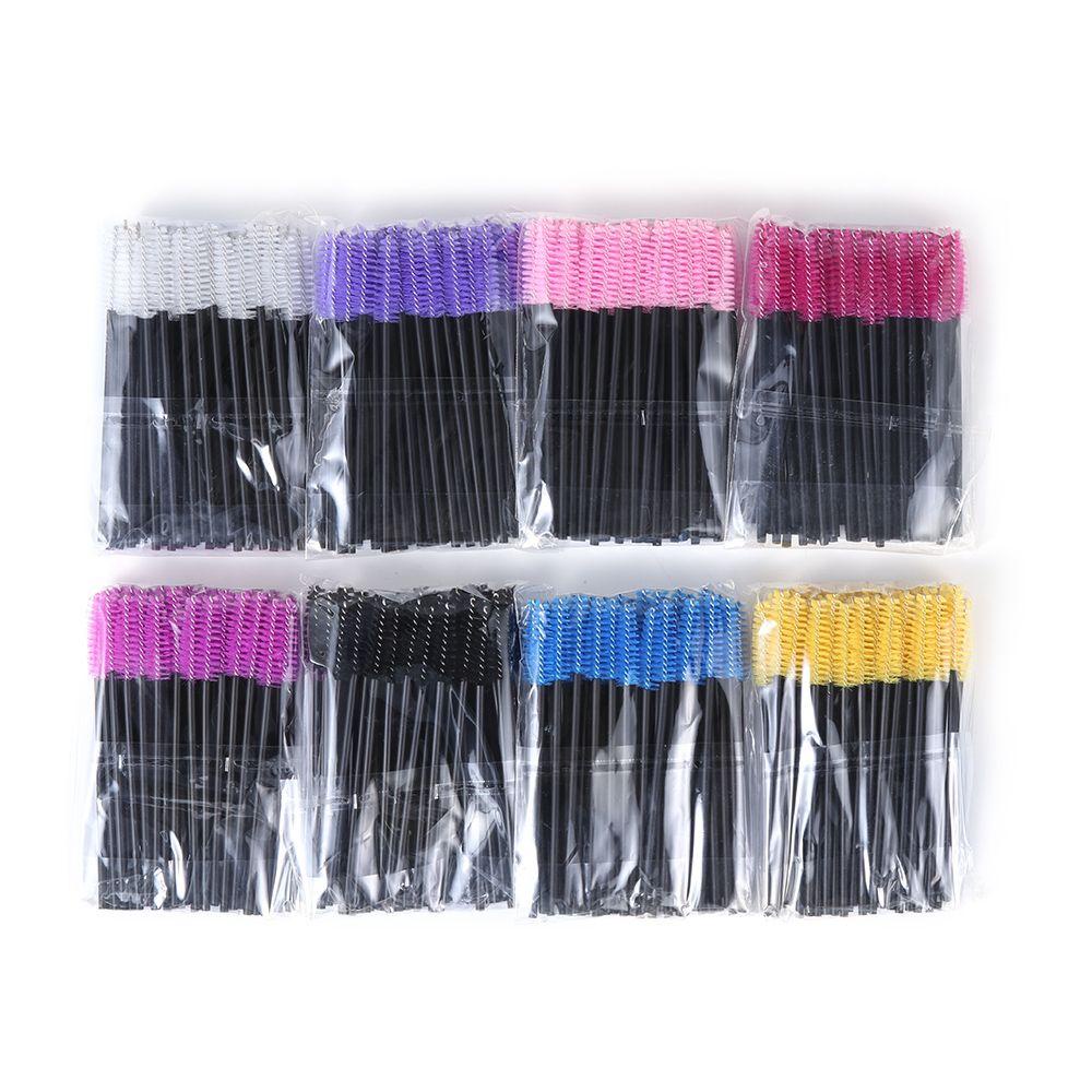 Solighter 50Pcs Disposable Eyelash Brush Kesehatan Maskara Spiral Wands Lash Grafting Lash Extension Sisir