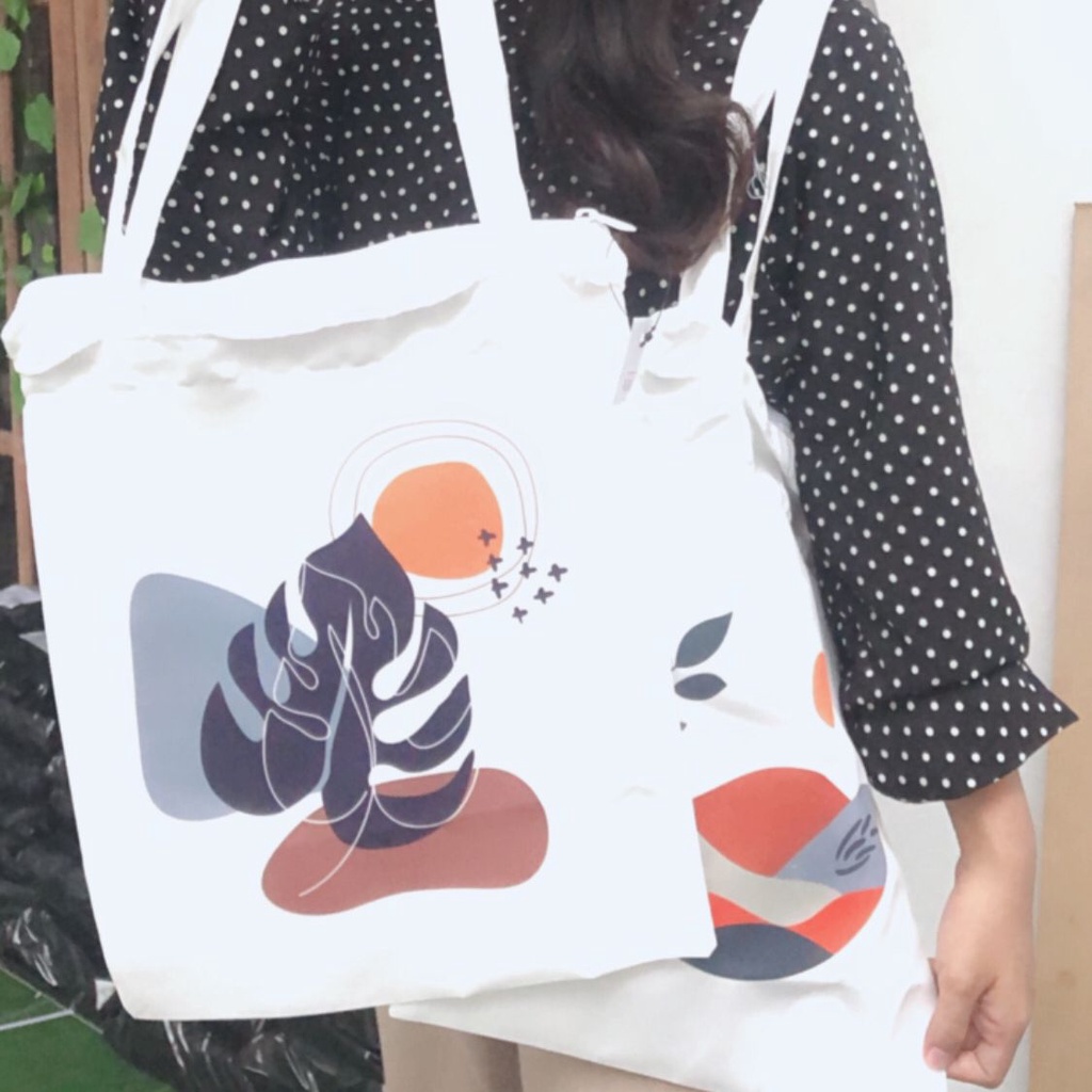 TOTE BAG WANITA KANVAS MOTIF MURAH/ Tote bag wanita premium,Tote bag ala korea Aesthetics, Resleting