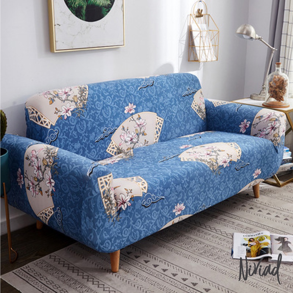 COVER SOFA TEMA FLORA 1/2/3/4 SEATER SET 1 COVER BANTAL