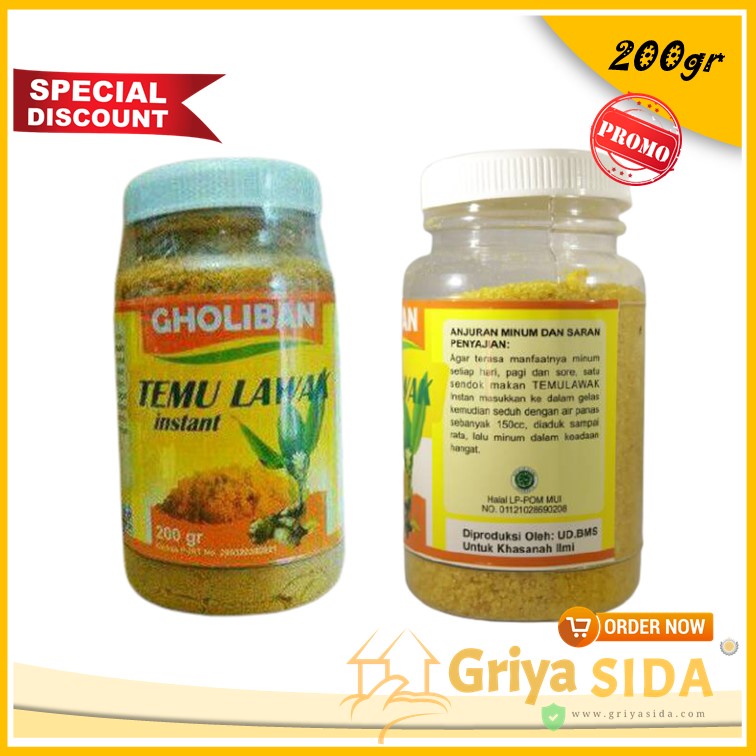 Temulawak Instan Gholiban 200 gr Seduh TEMULAWAK HERBAL PROMO