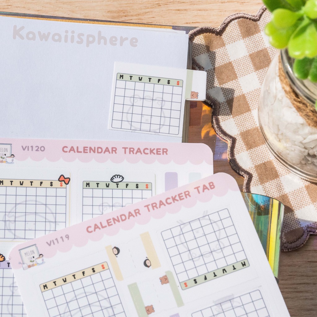 

Calendar Tracker Tab | Journal / Ring Planner 6-holes Planner Sticker | Tab Kalender Planner
