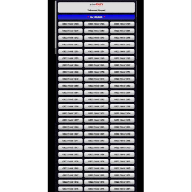 NOMOR CANTIK SIMPATI 0822 1666 XXXX