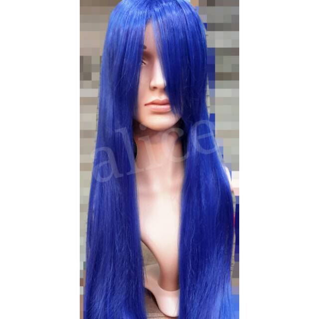 Wig base panjang lurus dark blue | Umi Sonoda Love Live wig biru tua