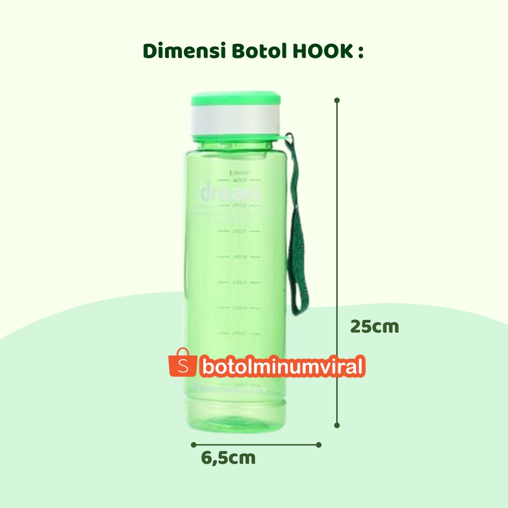 Botol Minum Dream 1 Liter BPA FREE 1000ml Ada Saringan Sporty Viral Premium Original Berkualitas Taperware