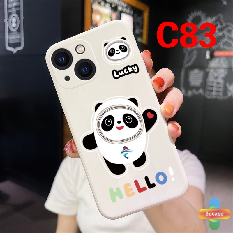 Casing Realme C11 2021 C21Y C15 C21 C25 C20 C3 C12 C25S 5 5S 5i C17 7i C1 C25Y C2 C3i 6i C20A realme Narzo 20 10 10A 20A 30A A54 A15 A16 A9 A5 A7 A5S A95 A53 A33 Y12 Y20 A12 Beijing Winter Olympic Mascot Panda Bing Dwen Dwen Phone Case Cover