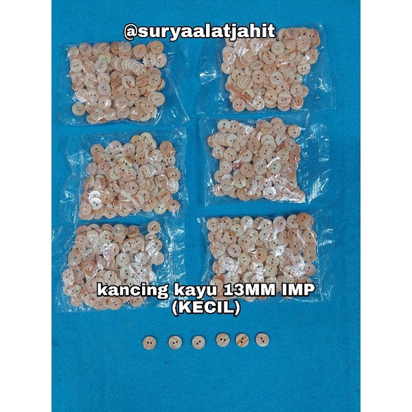 Kancing Kayu 20/2L/13mm kecil impor +/-144pcs =Rp.5.350/1gros