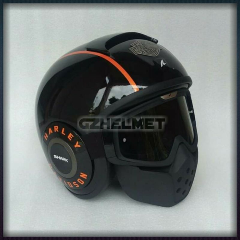 helm shark raw custom harley davidson