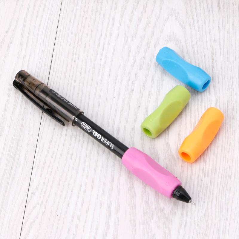 Mary 4Pcs Tempat Pensil Bahan Silikon Pencil Grippers Untuk Siswa Righties Lefties Kids