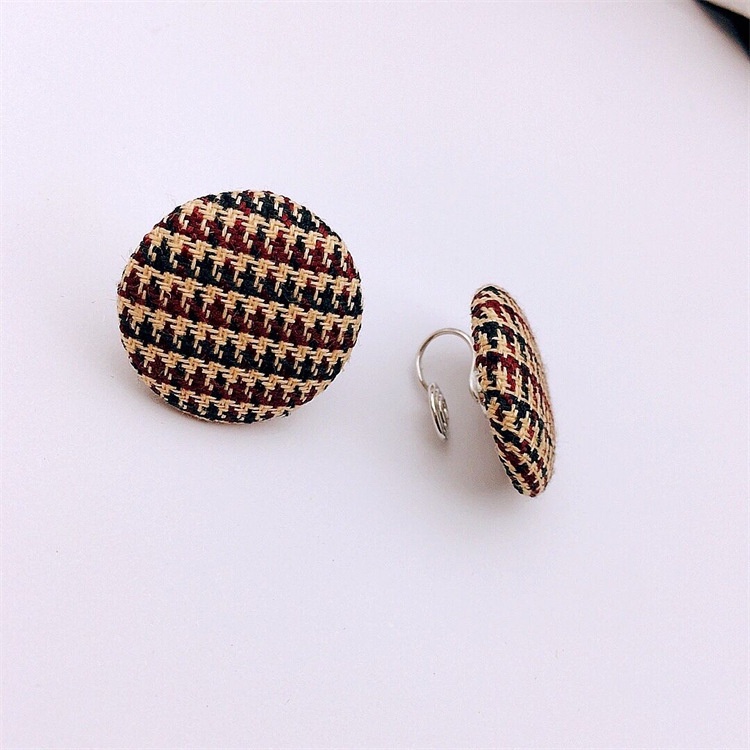 Anting Klip Tanpa Tindik Bahan Kain Gaya Korea Untuk Wanita